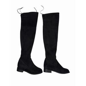 Stuart Weitzman Lowland Black Over-the-Knee Stretch Suede Boots 235 Women Sz 6.5